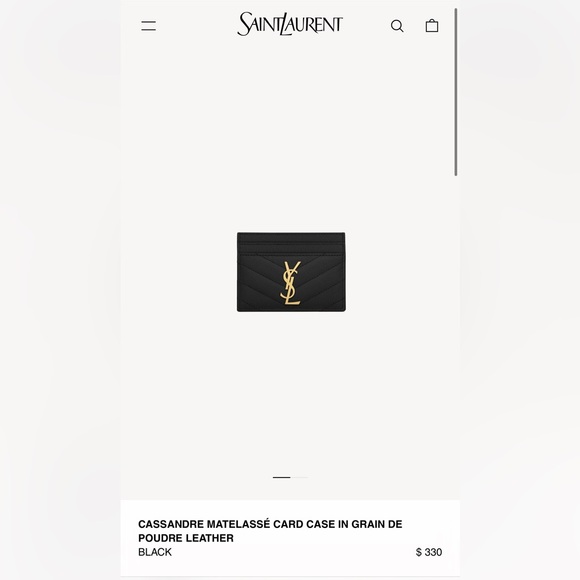 YSL Cassandre Matelassé Card Case in Grain de Poudre Leather - Picture 3 of 11
